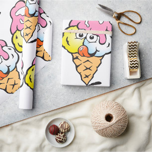 Papier Cadeau Joyeuse crème glacée face