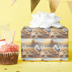 Papier Cadeau Joyeuse Danse De Poulet Dans La Pure