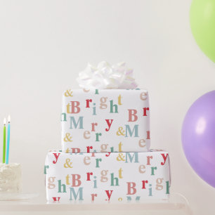 Papier Cadeau Joyeuse et brillante couleur de la lumière de typo