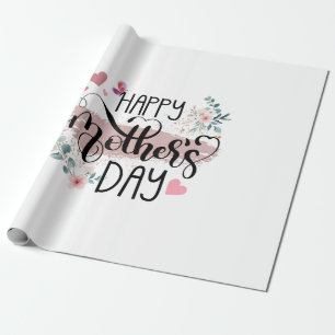 Papier Cadeau Joyeuse fête des Mères 2025 Floral mignon pour fem