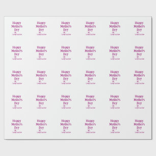 Papier Cadeau Joyeuse fête des mères mauve amour nom signe fémin