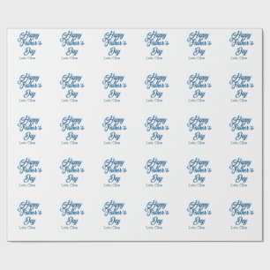Papier Cadeau Joyeuse fête des pères nom gris amour meilleur pap