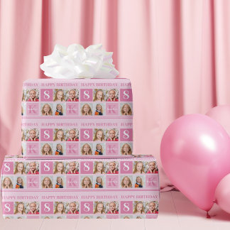 Papier Cadeau Joyeuse fille anniversaire mignonne Photo personna
