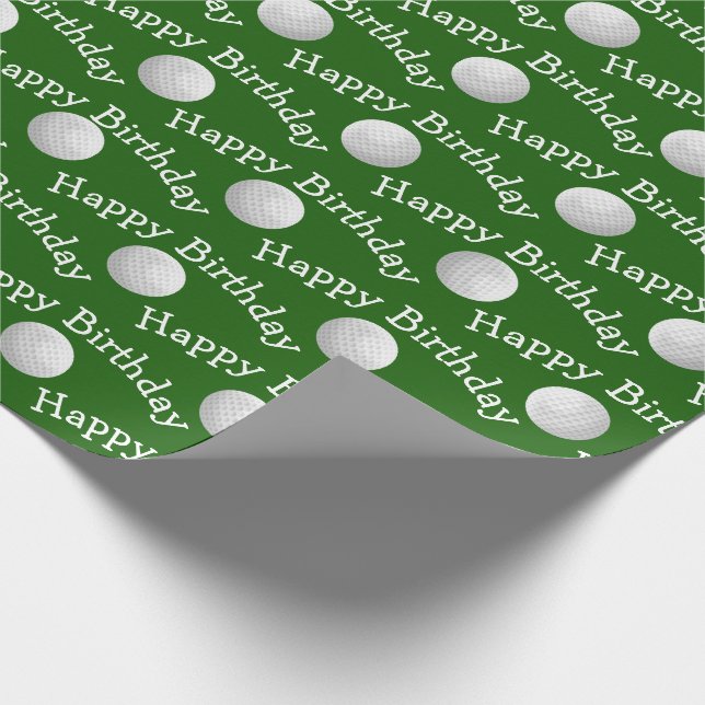 Papier Cadeau Joyeuses balles de golf d'anniversaire (Coin)