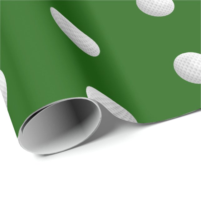 Papier Cadeau Joyeuses balles de golf de retraite (Coin rond)