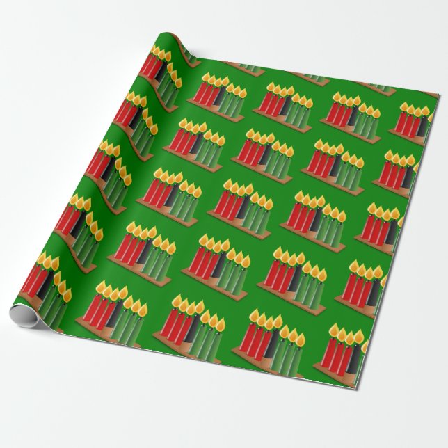 Papier Cadeau Joyeuses bougies Kwanzaa (Déroulé)