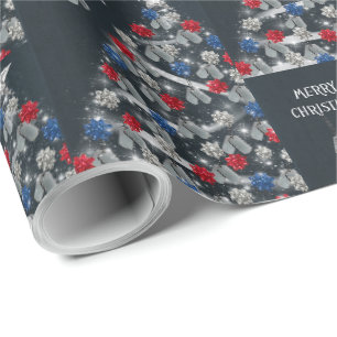 Papier Cadeau Joyeuses étiquettes de chien militaire de Noël