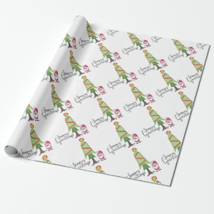 Papier Cadeau Joyeuses Fêtes Gnome