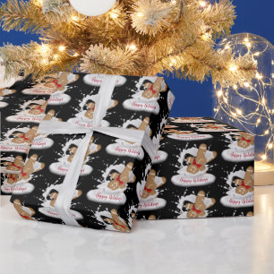 Papier Cadeau Joyeuses fêtes Homme en pain d'épice au lait