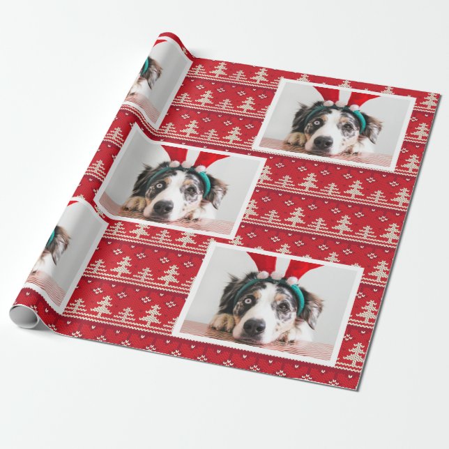 Papier Cadeau Joyeuses fêtes Motif nordique Photo (Déroulé)
