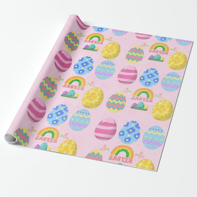 Papier Cadeau Joyeuses Pâques (Déroulé)