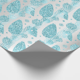 Papier Cadeau Joyeuses vacances Gris Parties scintillant Arbre d