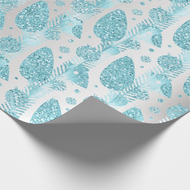 Papier Cadeau Joyeuses vacances Gris Parties scintillant Arbre d (Coin)