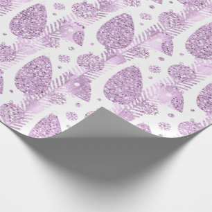 Papier Cadeau Joyeuses vacances Purple Lavender Parties scintill