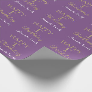 Papier Cadeau Joyeux 1er anniversaire de la Parties scintillant 