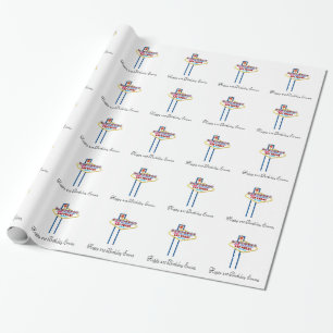 Papier Cadeau Joyeux 21e anniversaire Las Vegas papier enveloppa