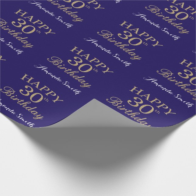 Papier Cadeau Joyeux 30e anniversaire de la Parties scintillant  (Coin)