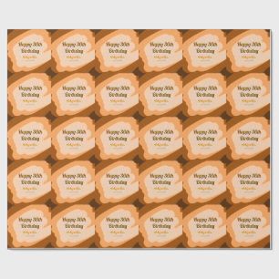 Papier Cadeau Joyeux 30e anniversaire rustique bois Halloween au
