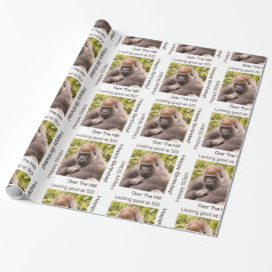 Papier Cadeau Joyeux 50e anniversaire Gorilla Wrapping Papier