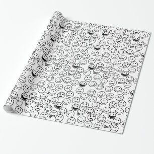 Papier Cadeau Joyeux Amusant Humour mignon Faces Anniversaire