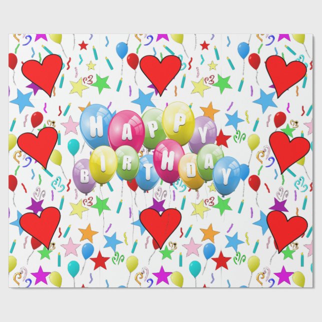 Papier Cadeau Joyeux anniversaire ! (Plat)