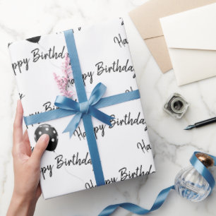 Papier Cadeau Joyeux Anniversaire Ballons à pois