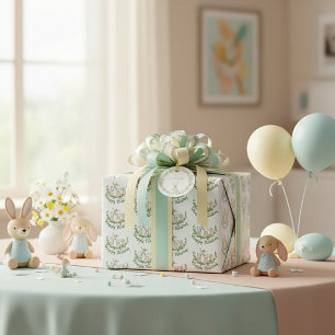 Papier Cadeau Joyeux anniversaire bébé cerf aquarelle mignon