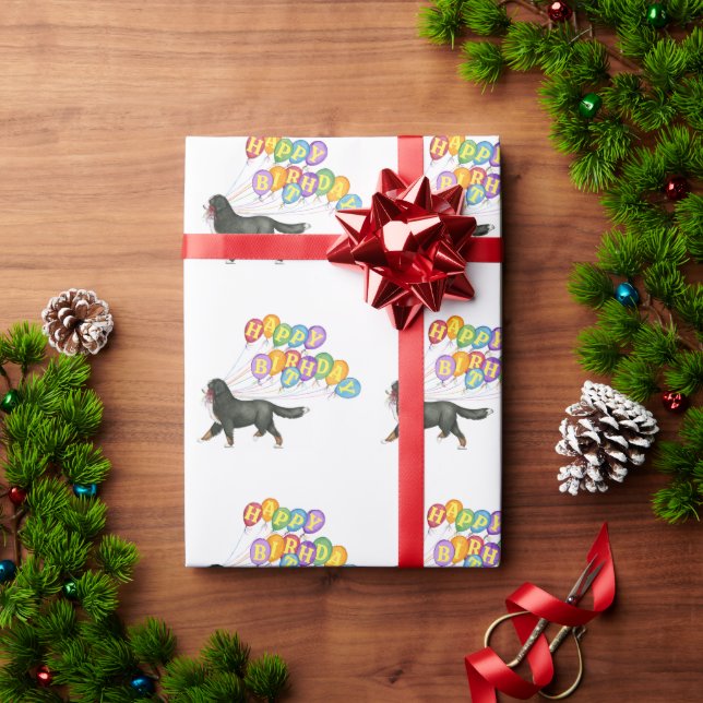 Papier Cadeau Joyeux anniversaire Bernese Mountain Dog (Cadeau de vacances)