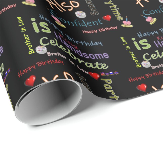 Papier Cadeau Joyeux Anniversaire Cadeau Enveloppement Papier Fr (Coin rond)