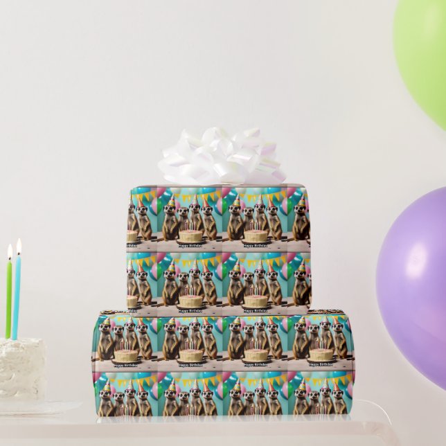 Papier Cadeau Joyeux anniversaire de Meerkat, (Cadeaux de fête)