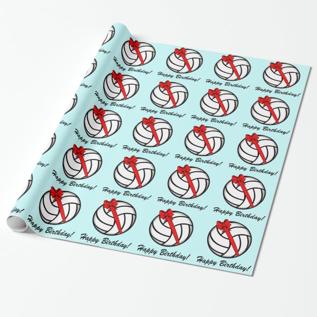Papier Cadeau Joyeux anniversaire de volleyball (Déroulé)