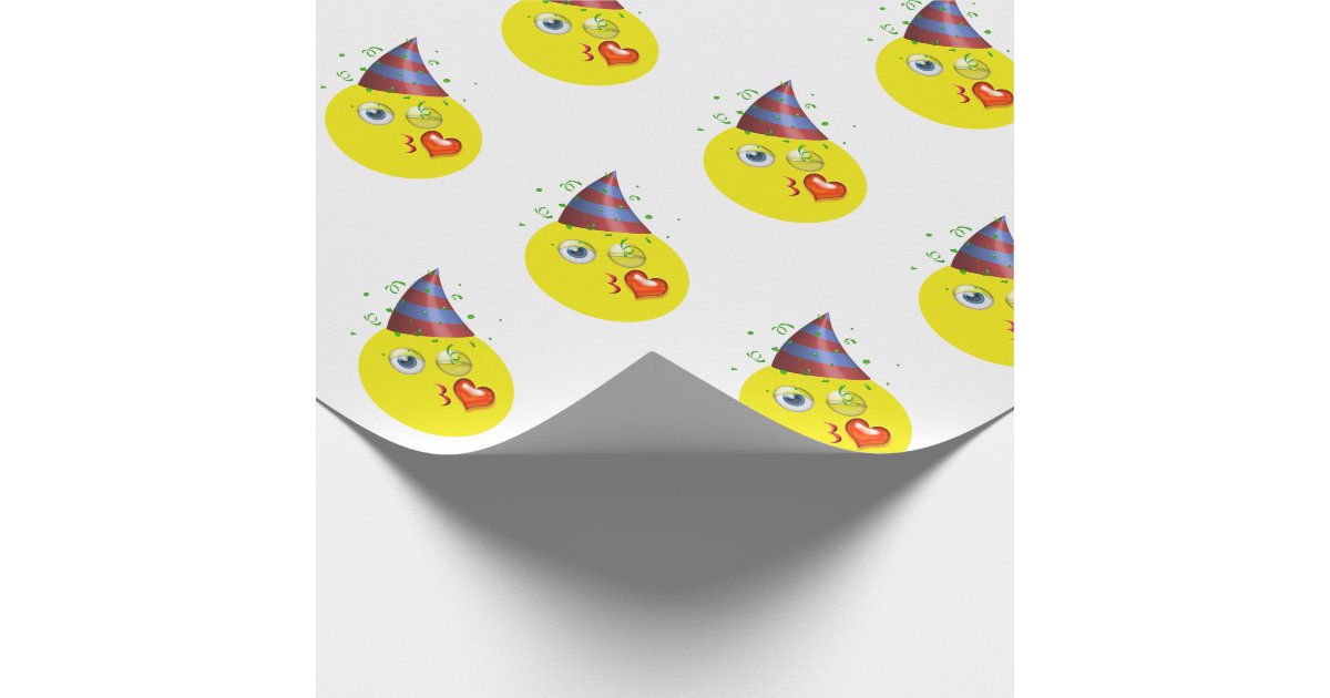 Papier Cadeau Joyeux Anniversaire Emoji Zazzle Ca