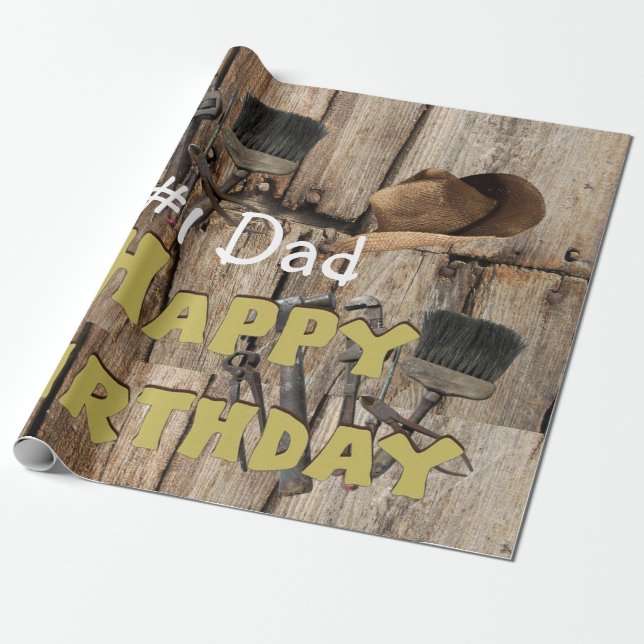Papier Cadeau Joyeux Anniversaire Enveloppement Papier Outils de (Déroulé)