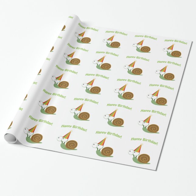 Papier Cadeau Joyeux anniversaire ! Escargot (Déroulé)