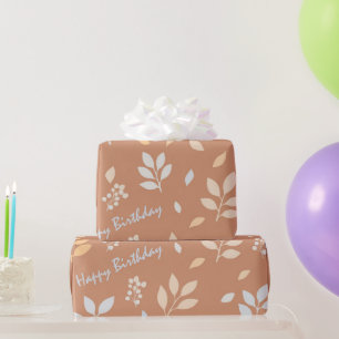 Papier Cadeau Joyeux Anniversaire Feuilles