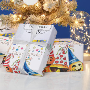 Papier Cadeau Joyeux Anniversaire Joyeux Papier d'enveloppement