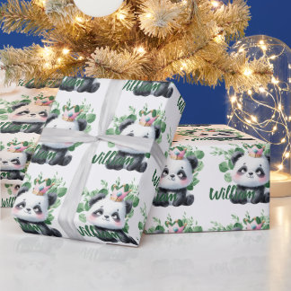 Papier Cadeau Joyeux Anniversaire Motif de Végétation à l'Aquare
