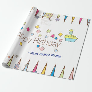 Papier Cadeau Joyeux Anniversaire Papier papier FUN Cupcake