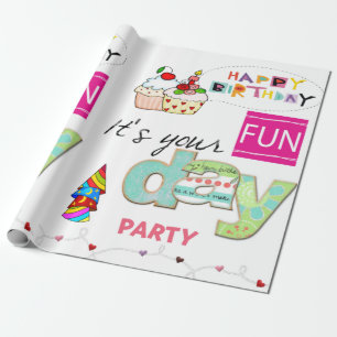 Papier Cadeau Joyeux Anniversaire Papier papier FUN Cupcake