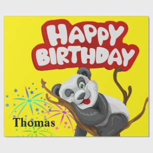 Papier Cadeau Joyeux Anniversaire Papier Papier Panda Ours