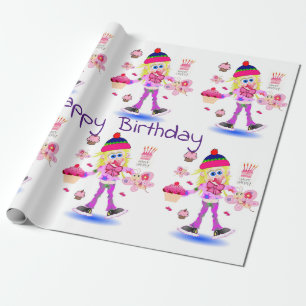 Papier Cadeau Joyeux Anniversaire Papier Wacky Girl
