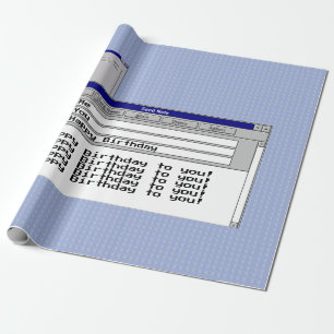 Papier Cadeau Joyeux Anniversaire Personnalisé Windows 95 Thème 