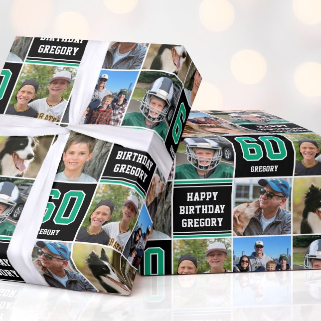 Papier Cadeau Joyeux Anniversaire Photo Collage N'importe quel â (Créateur téléchargé)