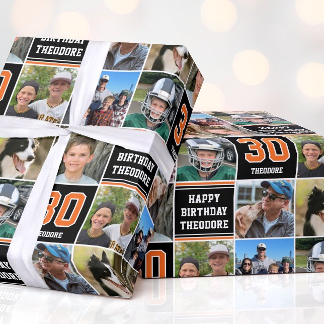 Papier Cadeau Joyeux Anniversaire Photo Collage N'Importe Quel Â (Créateur téléchargé)