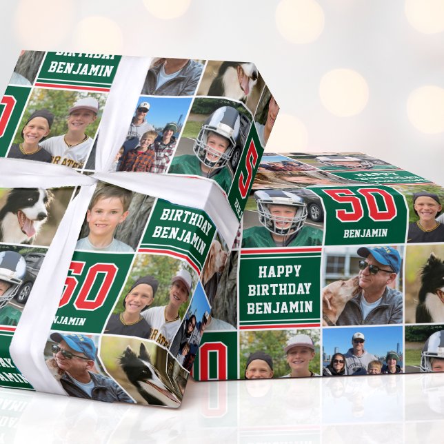 Papier Cadeau Joyeux Anniversaire Photo Collage N'Importe Quel Â (Créateur téléchargé)