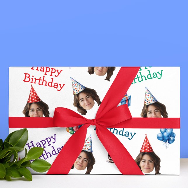 Papier Cadeau Joyeux Anniversaire Photo personnalisée (Créateur téléchargé)