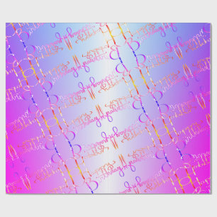 Papier Cadeau "Joyeux anniversaire !" Pink PurpleGradient manusc