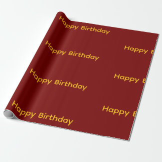 Papier Cadeau Joyeux Anniversaire (Rouge & Jaune)