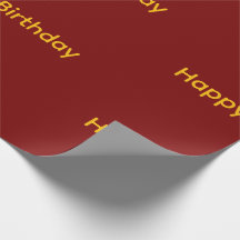 Papier Cadeau Joyeux Anniversaire (Rouge & Jaune)