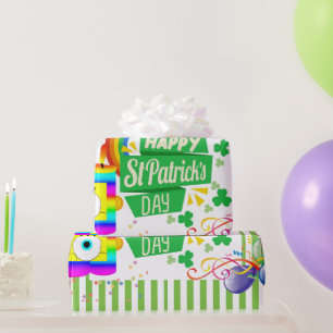 Papier Cadeau Joyeux Anniversaire St. Patrick's Day Wrapping Pap
